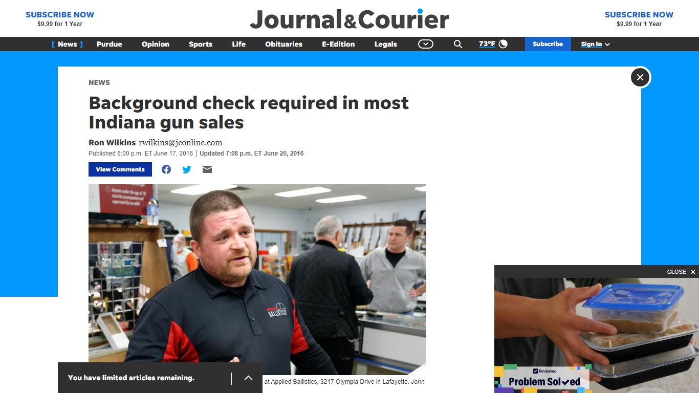 Background check required in most Indiana gun sales